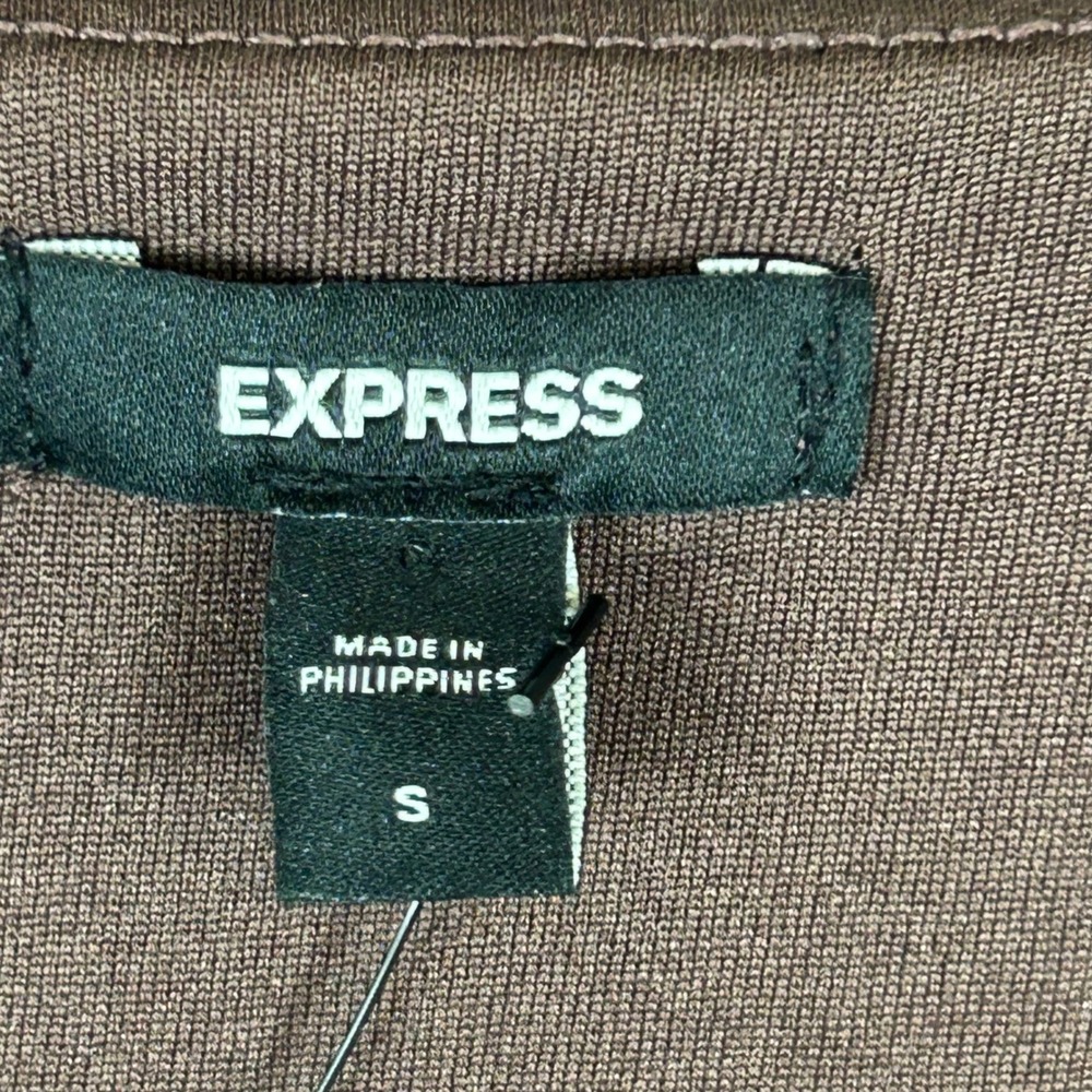 Express Womens Brown Faux Leather Peplum Sleeveless Top Size S NWT 06410861 - Picture 5 of 10